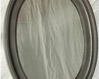 	Silver Grey Oval Thick Framed Mirror 30" x 22"