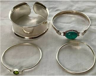 Four .925 Sterling Silver Bracelets