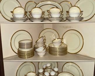 MINTON Dish Lot with Water-Lily Edge pattern in Gold 
This is being sold as one large lot
