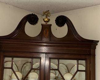 Detail of the federal style corner cabinet
