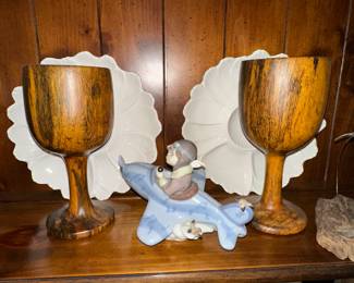 turned wood chalices 