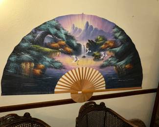 Large hand painted fan