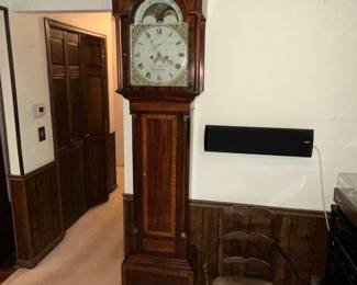 Rare tall case Federal grandfather clock with works signed by Canadian maker : G.S.H. Bellerose, Quebec Three Rivers 