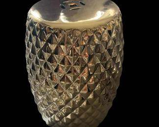 Contemporary Gold Geometric Chinese Foot Stool
