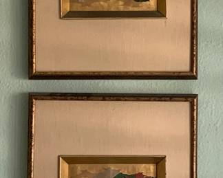Two Antique Tosa Style Paintings Depicting Heian Courtiers (Four Total)