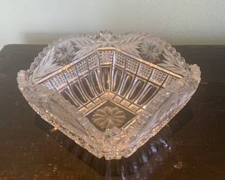 Antique Waterford Square Crystal Bowl