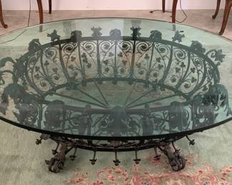 Late 19th Century Antique French Wrought Iron Planter Coffee Table