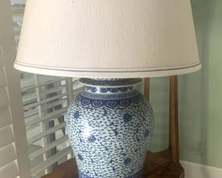 Antique Blue and White Porcelain Ginger Jar Lamp