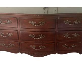 1960s John Widdicomb French Provincial Louis XV Carved Solid Wood Triple Dresser