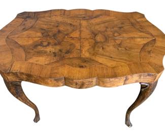 Baroque Style 19th Century Italian Walnut Parquetry Side Table
