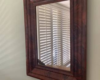 19th Century American Empire Period Ogee Burlwood Mirror
