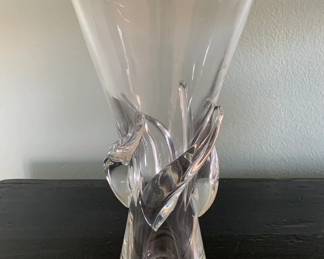 Steuben Crystal Vase with Raised Swirl Design