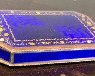 Antique Silver and Blue Snuff Box