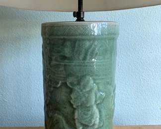 Pair of Celadon Vintage Chinese Lamps
