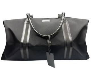 Gucci Black Nylon Leather Trim Duffel Bag