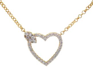 NEW! 1.33 Carat Pavé Diamond Heart Halo Layering Necklace