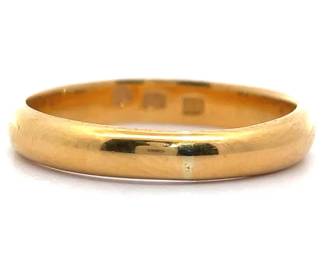 Classic 3mm Hallmarked Designer Slim Band in 18k Yellow Gold