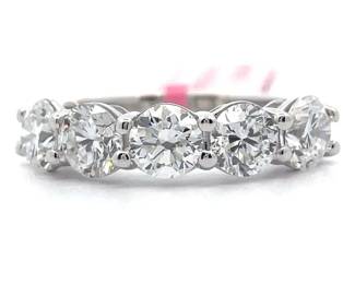 NEW! Classic 2.50 Carat Diamond Five-Stone Ring