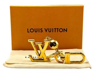 Louis Vuitton Gold-Tone LV Initials Key Holder & Bag Charm