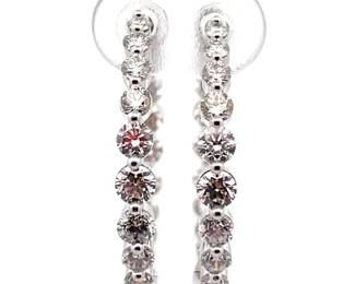 NEW! 2 Carat Diamond Inside-Out Hoop Earrings in 14k White Gold
