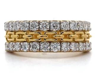 1.25 Carat Diamond Chain Link Triple Row Ring