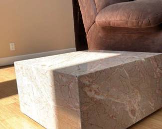 Marble Pedestal End Table