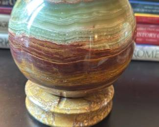 Banded Onyx Sphere with Pedestal Base