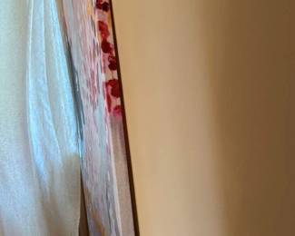 Abstract Mixed Media Painting with Silver Leaf