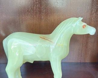 Carved Onyx Horse Figurine