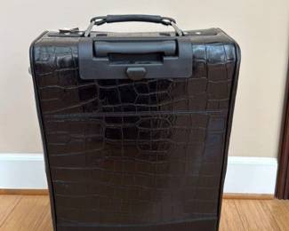 Wilson's The Leather Experts Crocodile Embossed Rolling Briefcase