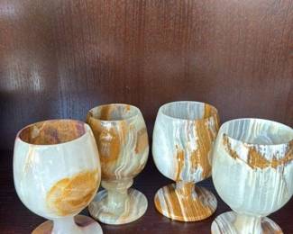 Set of 4 Onyx Goblets
