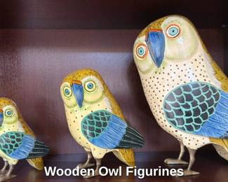 Wooden Owl Figurines