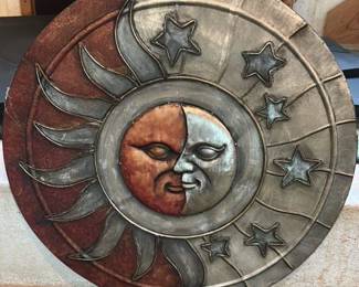 Metal Sun and Moon Wall Art Sculpture