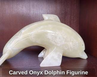 Carved Onyx Dolphin Figurine