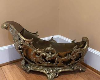 Ornate Brass Fireplace Fender