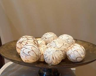 Decorative Orb Set on a Large Platter