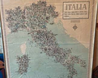 Framed Italia Map