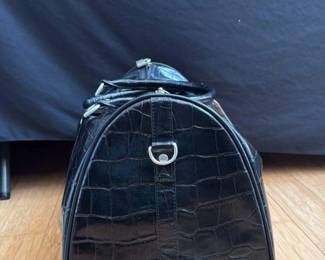 Wilsons Leather Crocodile Embossed Duffle Bag