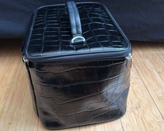 Black Crocodile Embossed Vanity Case