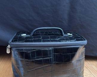 Black Crocodile Embossed Vanity Case