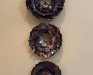 Set of Three Metal Floral Wall Art