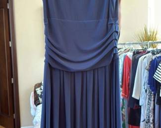 Eliza J Navy Blue Ruched Sheath Dress