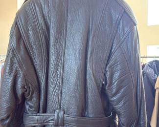 Men's Black Leather Jacket with Fur Collar