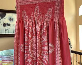 Boho Smocked Strapless Dress