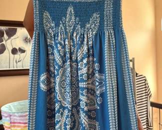 Boho Smocked Strapless Dress