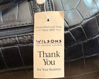Wilsons Leather Crocodile Embossed Duffle Bag