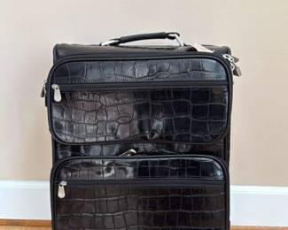Wilson's The Leather Experts Crocodile Embossed Rolling Briefcase