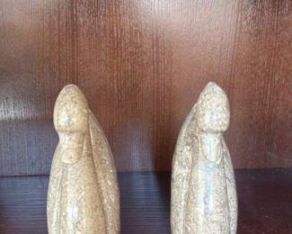 Pair of Stone Swan Figurines