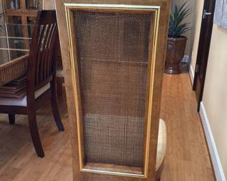 Cane Back Dining Chair with Upholstered Seat