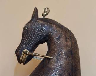 vintage wooden Horse Head Wall Mount